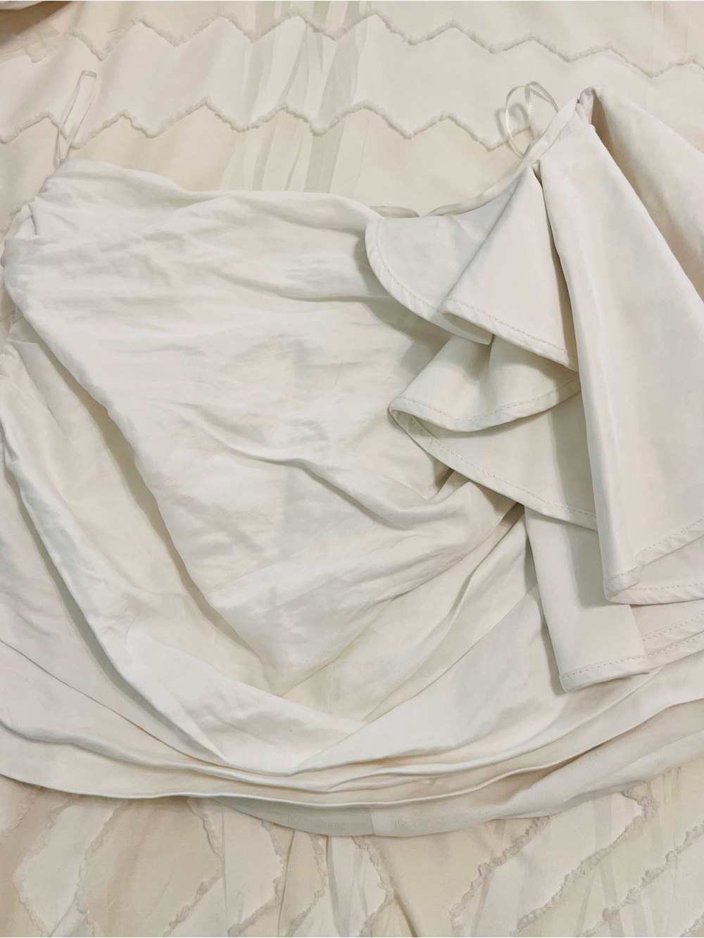 Zara White One Shoulder Ruffle Top Ruched Asymmetrical Statement Chic Blouse M - Picture 7 of 8
